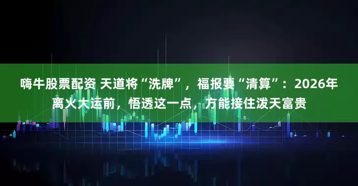嗨牛股票配资 天道将“洗牌”，福报要“清算”：2026年离火大运前，悟透这一点，方能接住泼天富贵